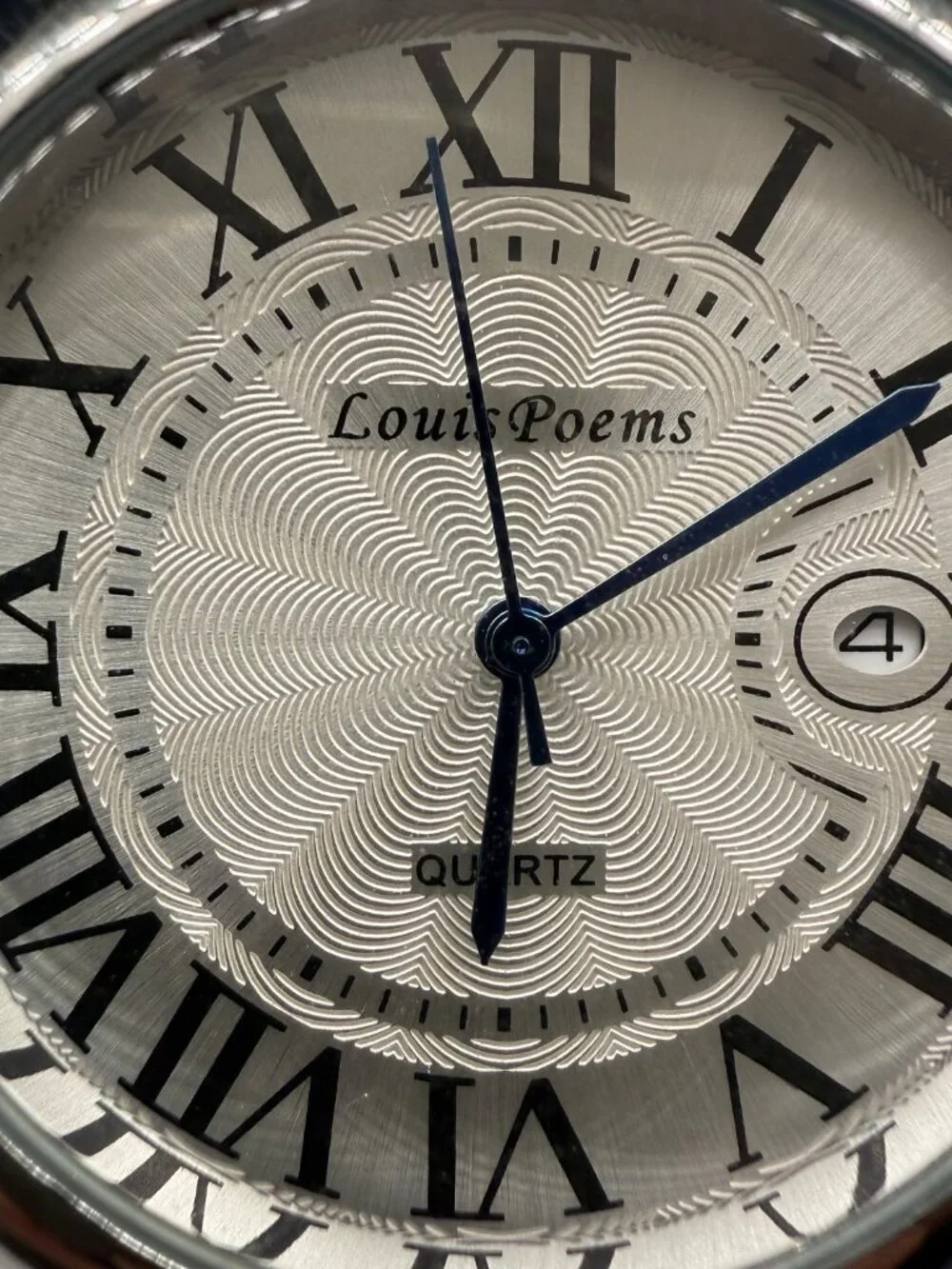 Louis Poems Balon Blue Men's White Dial 41mm Date Quartz Watch NIB